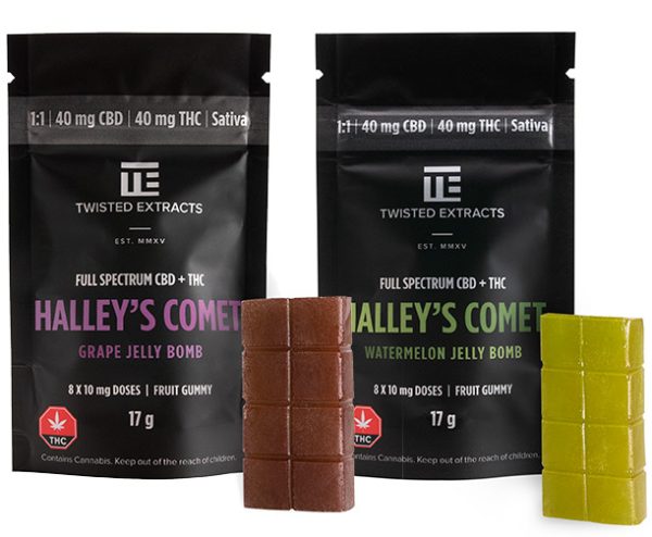 Twisted Extracts Halley’s Comet 1:1 Jelly Bombs 40mg CBD THC