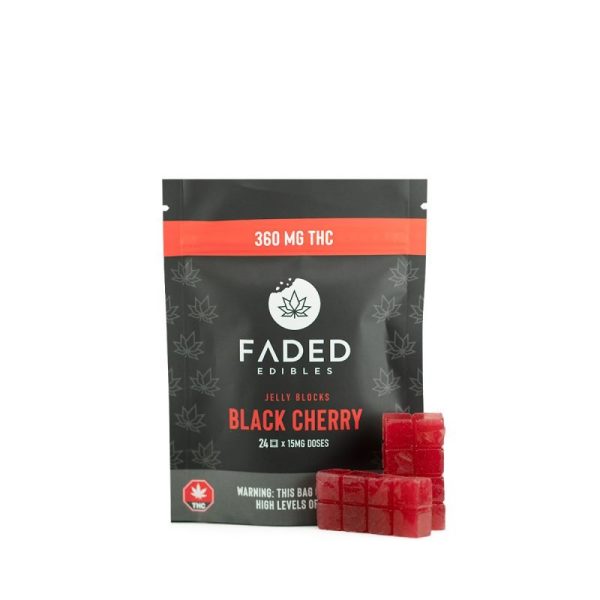 Black Cherry Jelly Blocks 360mg thc fadded cannabis